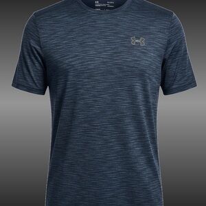 Under Armour HeatGear Fitted Athletic Shirt Mens Large Blue Training Tee